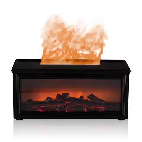 Diffuseur d'arômes effet flamme de cheminée avec humidificateur d'air ultrasonique