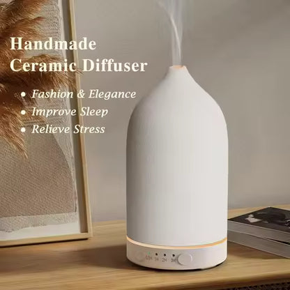 Diffuseur d'huiles essentielles en céramique 100ml avec LED 7 couleurs