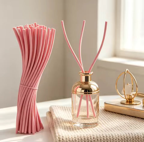 20 Bâtonnets Diffuseurs Incurvés Absorbants 3mm x 28cm - Rose, Blanc, Noir
