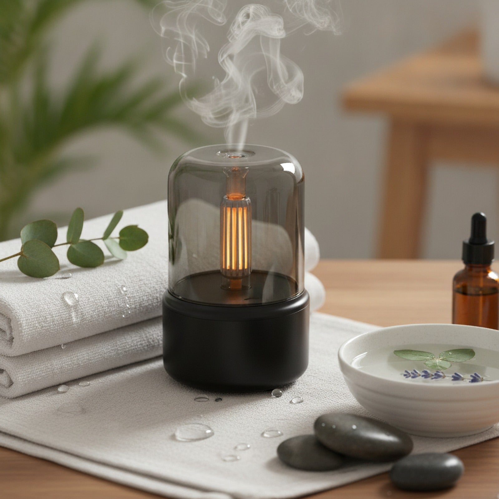 Mini Diffuseur d'Aromathérapie USB KINSCOTER : Humidificateur d'Air & Veilleuse