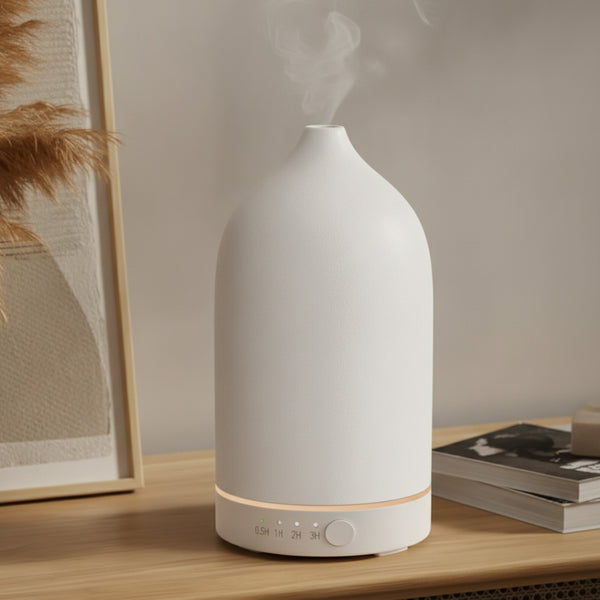 Diffuseur d'huiles essentielles en céramique 100ml avec LED 7 couleurs