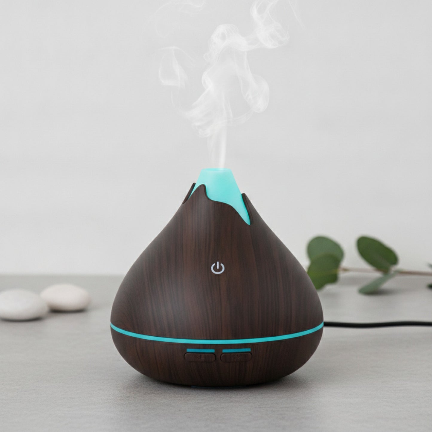 Diffuseur Huiles Essentielles Aromathérapie 350ML Bois LED 7 Couleurs
